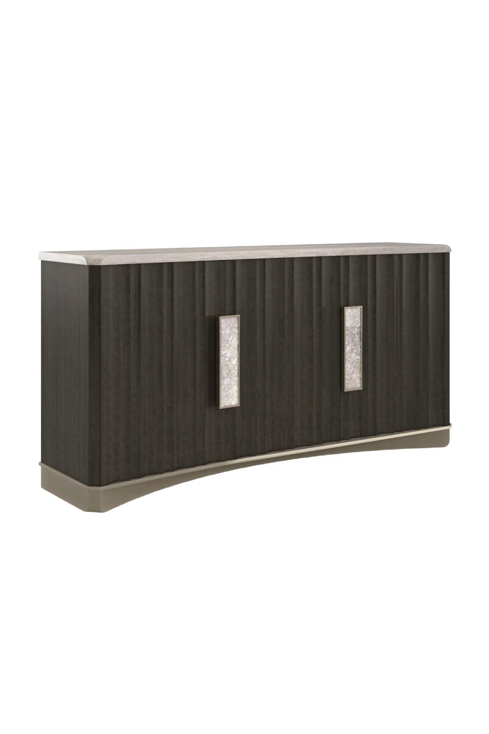 Luxury Dark Birch 4-Door Sideboard European Style for Villa