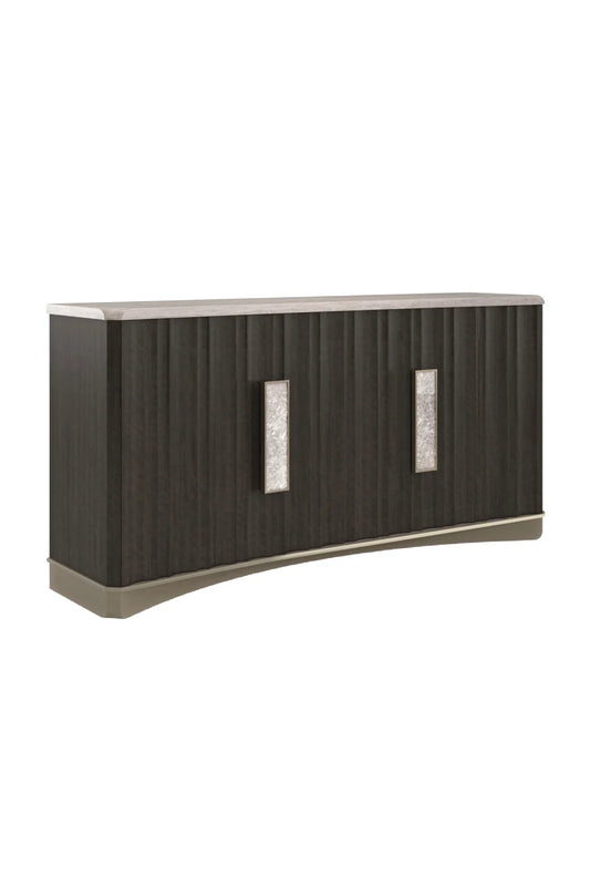 Luxury Dark Birch 4-Door Sideboard European Style for Villa