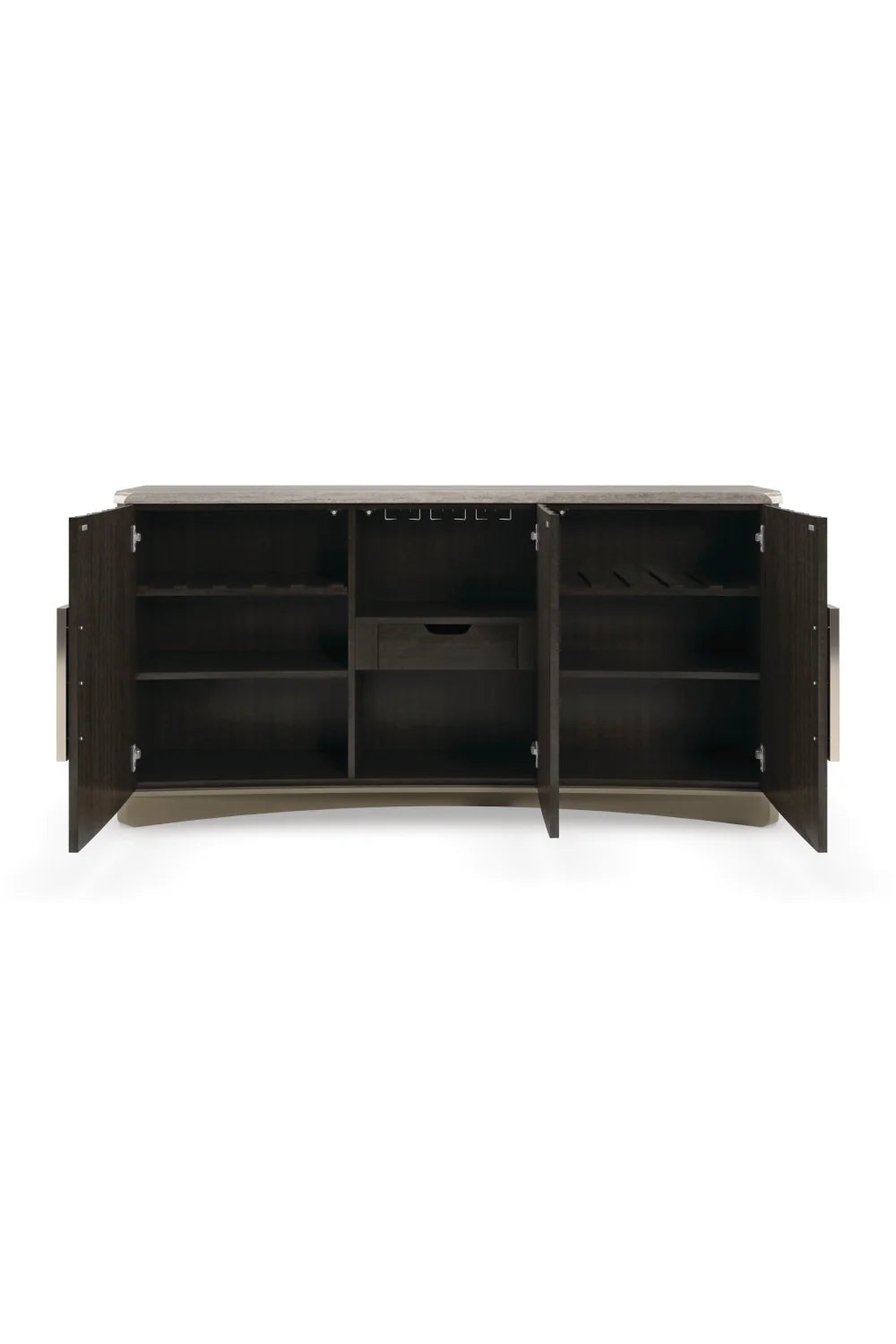 Luxury Dark Birch 4-Door Sideboard European Style for Villa