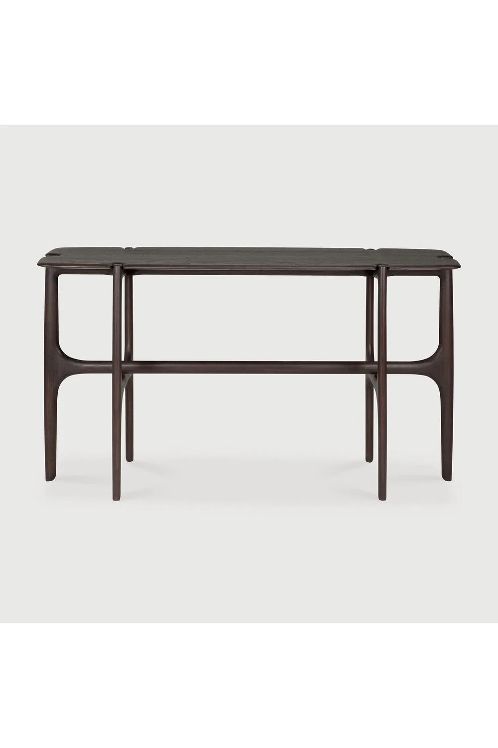 Luxury Dark Brown Teak Console Table Modern Italian Style for Villa