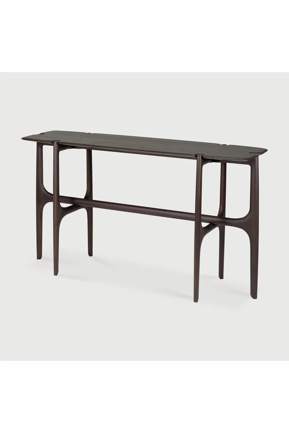 Luxury Dark Brown Teak Console Table Modern Italian Style for Villa
