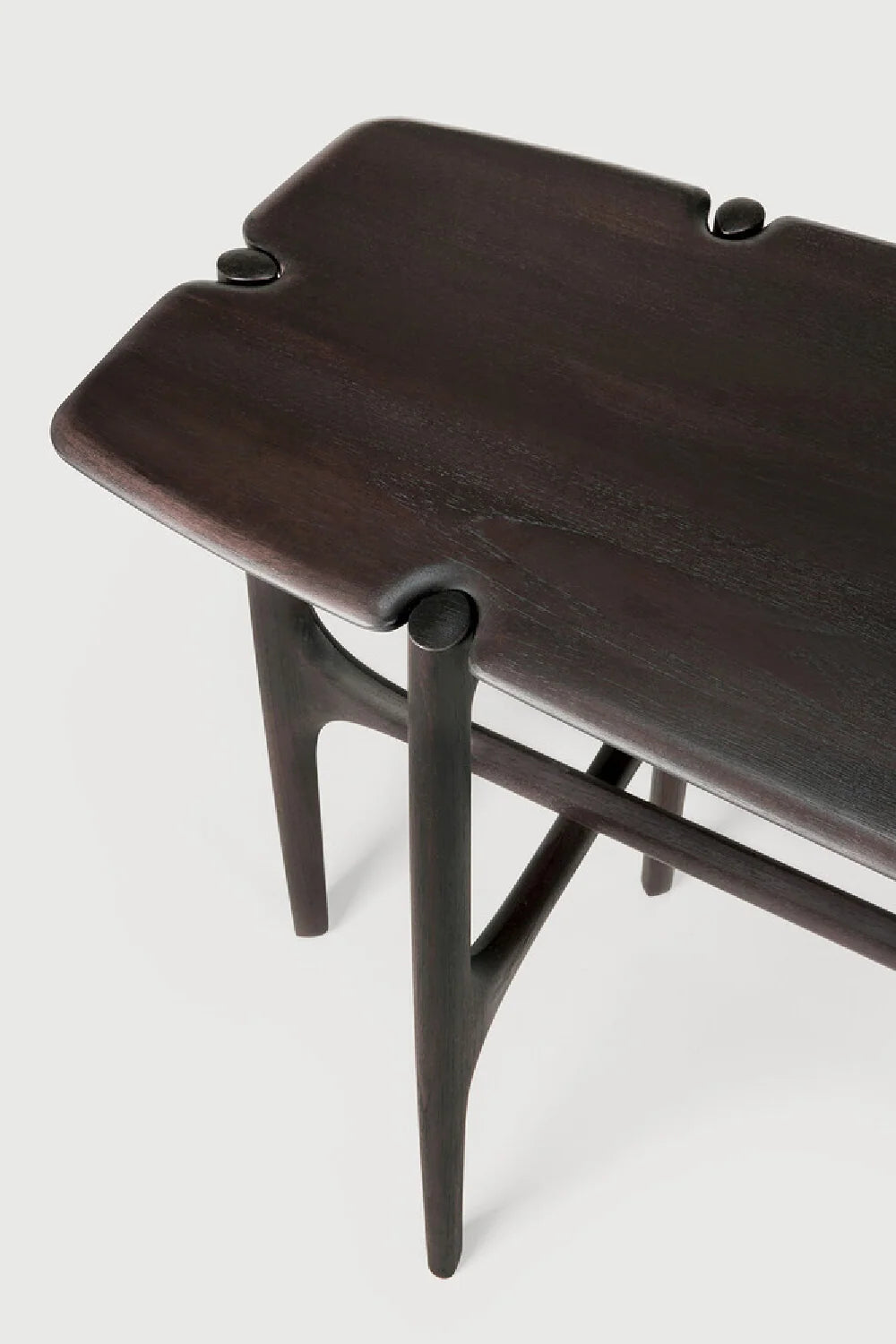 Luxury Dark Brown Teak Console Table Modern Italian Style for Villa