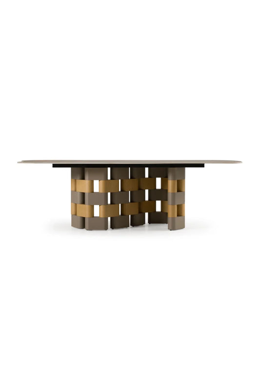 Luxury Dark Ceramic Dining Table Modern Italian Style for Villa