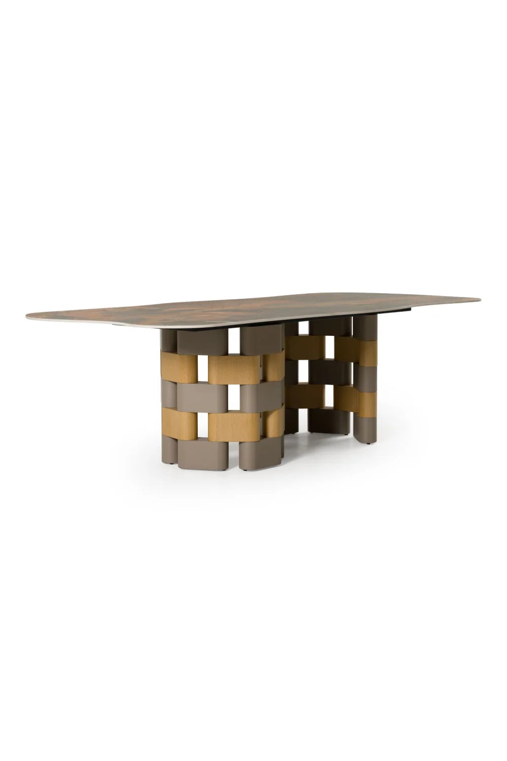 Luxury Dark Ceramic Dining Table Modern Italian Style for Villa