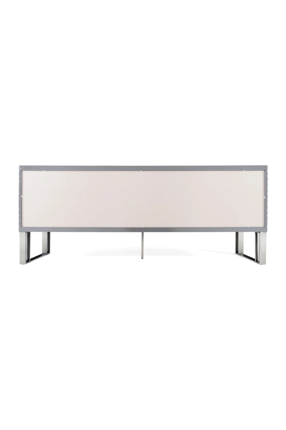 Luxury Dark Gray Slatted 4-Door Sideboard European Style for Villa
