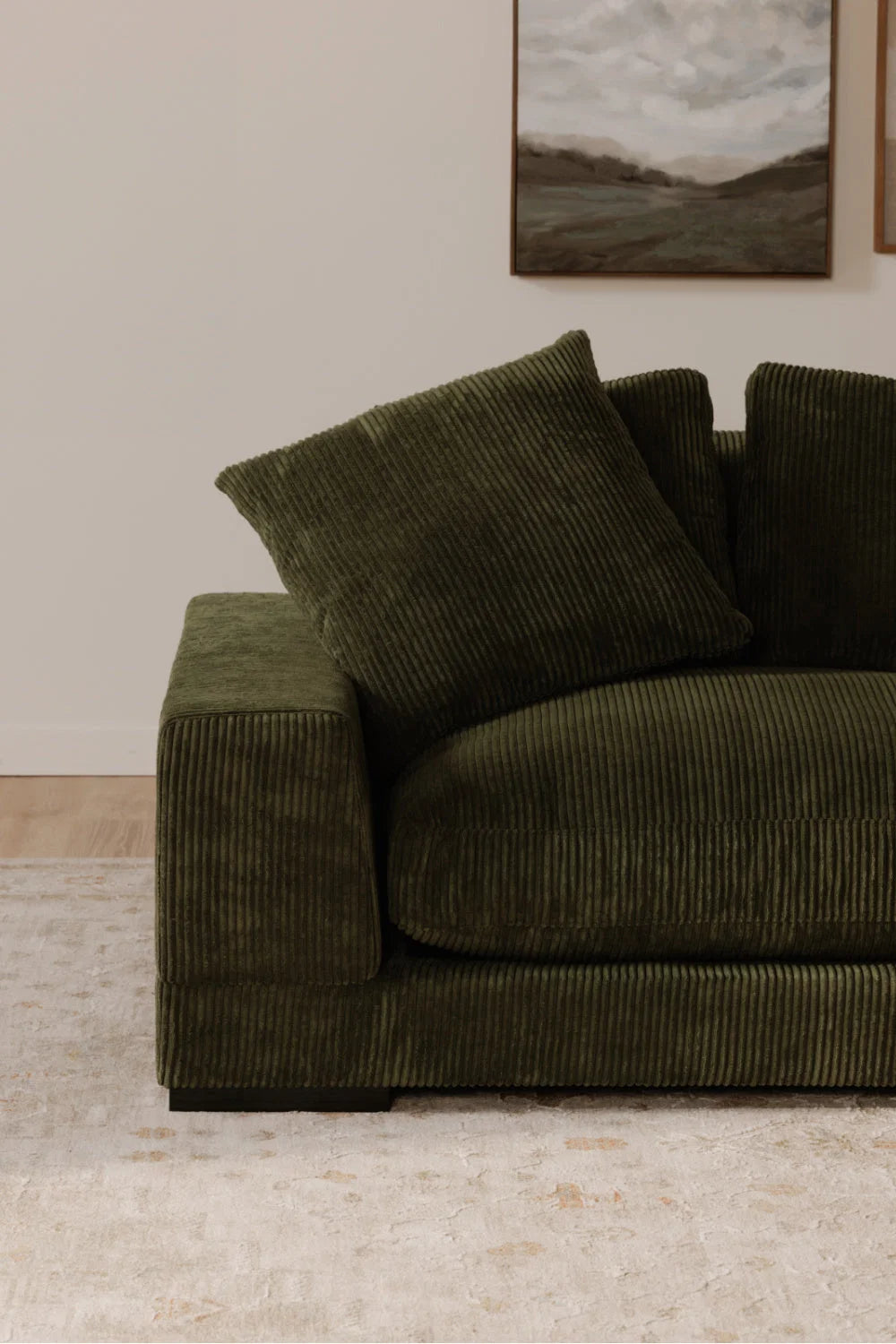 Luxury Dark Green Sectional Sofa Modern Italian Style for Villa
