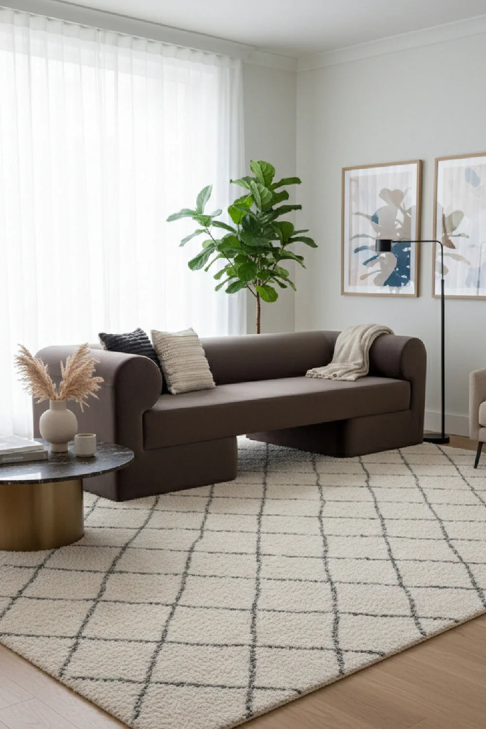 Luxury Dark Grey Fabric Sofa Modern Italian Style for Villa