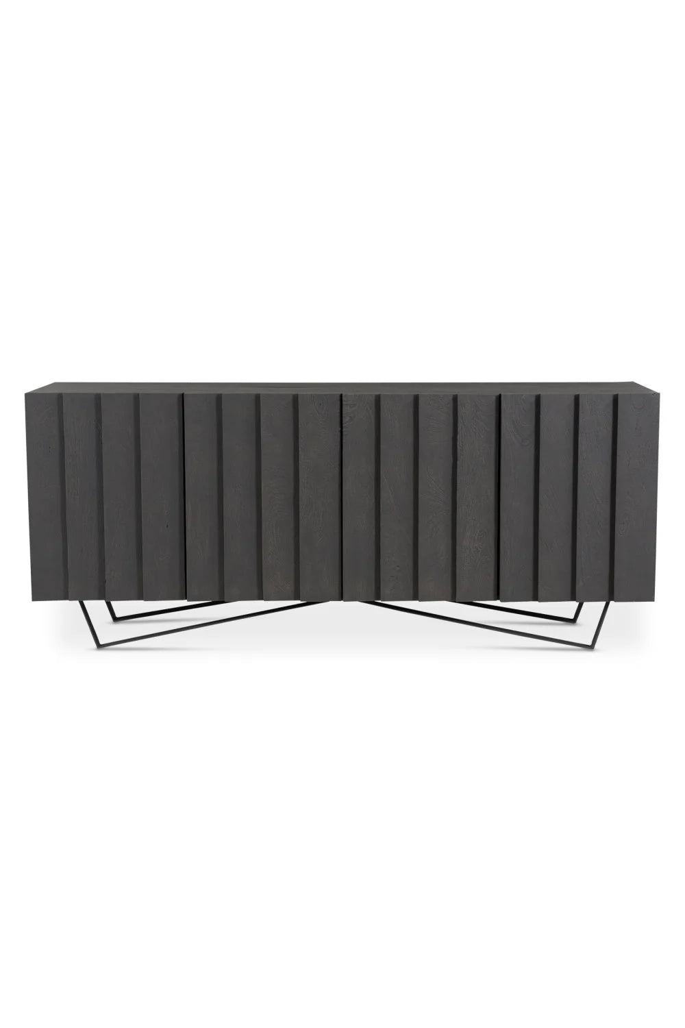 Luxury Dark Mango Wood Sideboard European Style for Villa