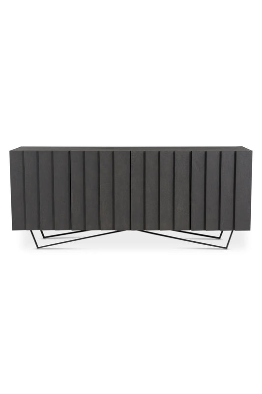 Luxury Dark Mango Wood Sideboard European Style for Villa