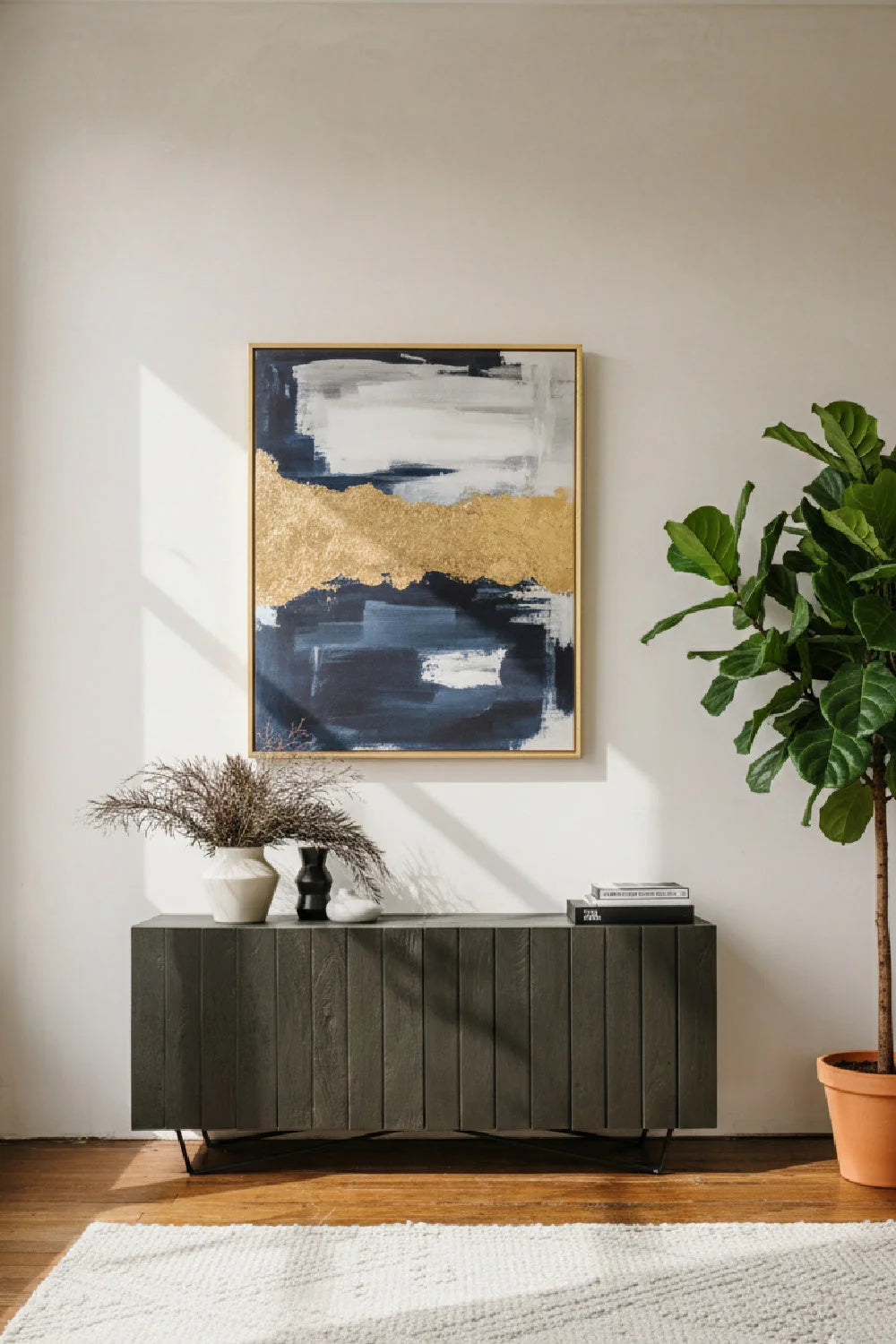 Luxury Dark Mango Wood Sideboard European Style for Villa