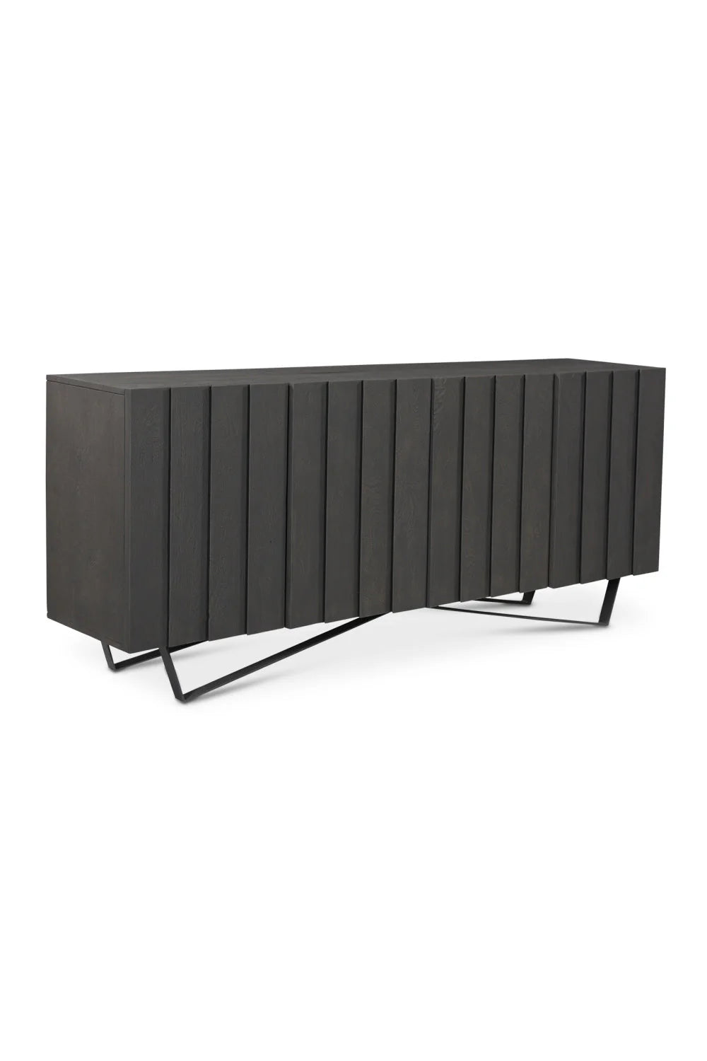 Luxury Dark Mango Wood Sideboard European Style for Villa