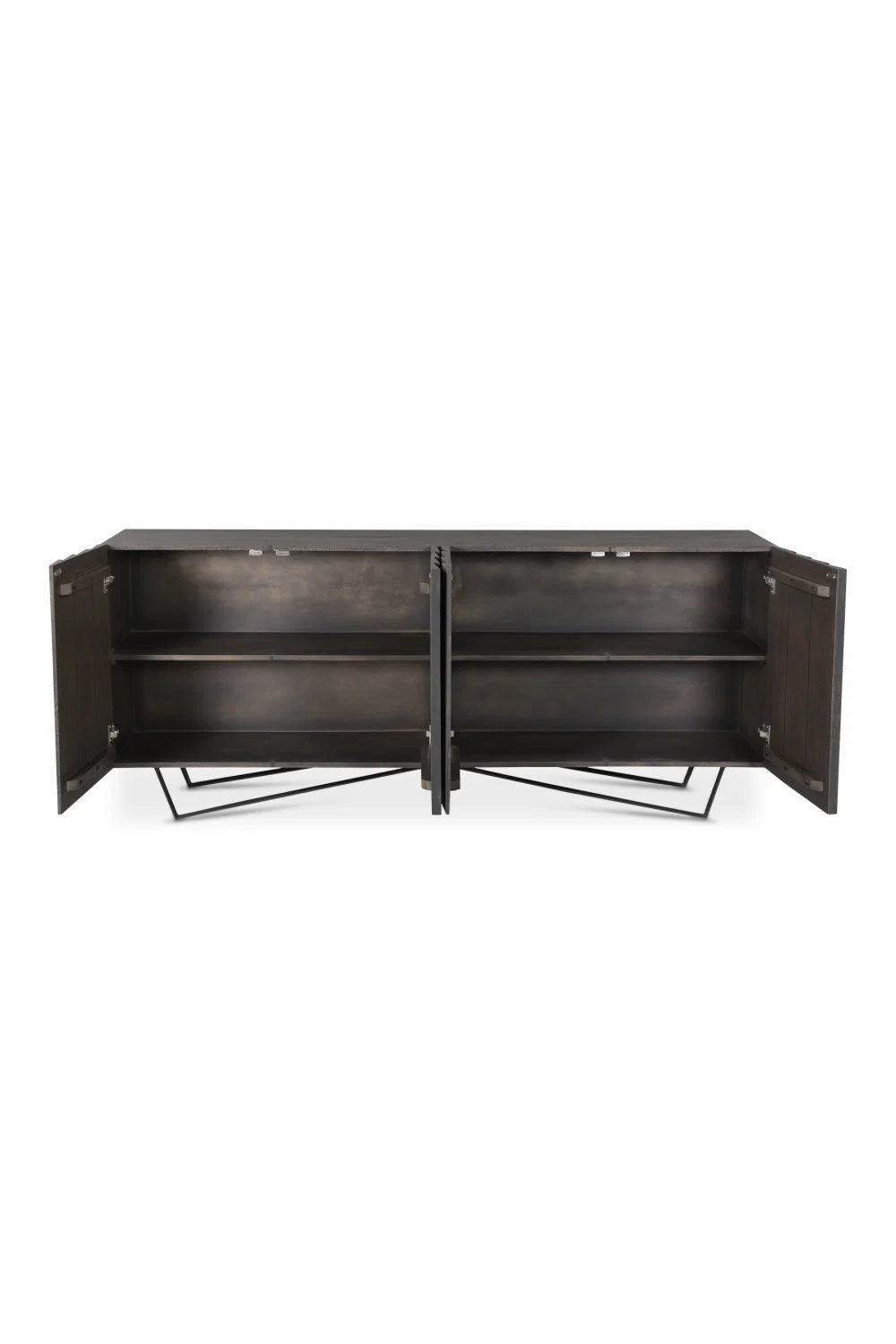 Luxury Dark Mango Wood Sideboard European Style for Villa