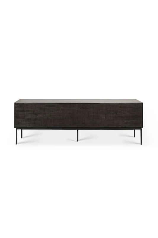 Luxury Dark Teak TV Cupboard Modern Italian Style for Villa