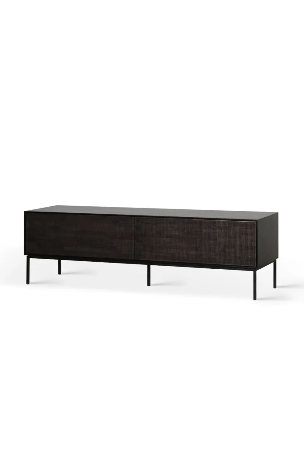 Luxury Dark Teak TV Cupboard Modern Italian Style for Villa
