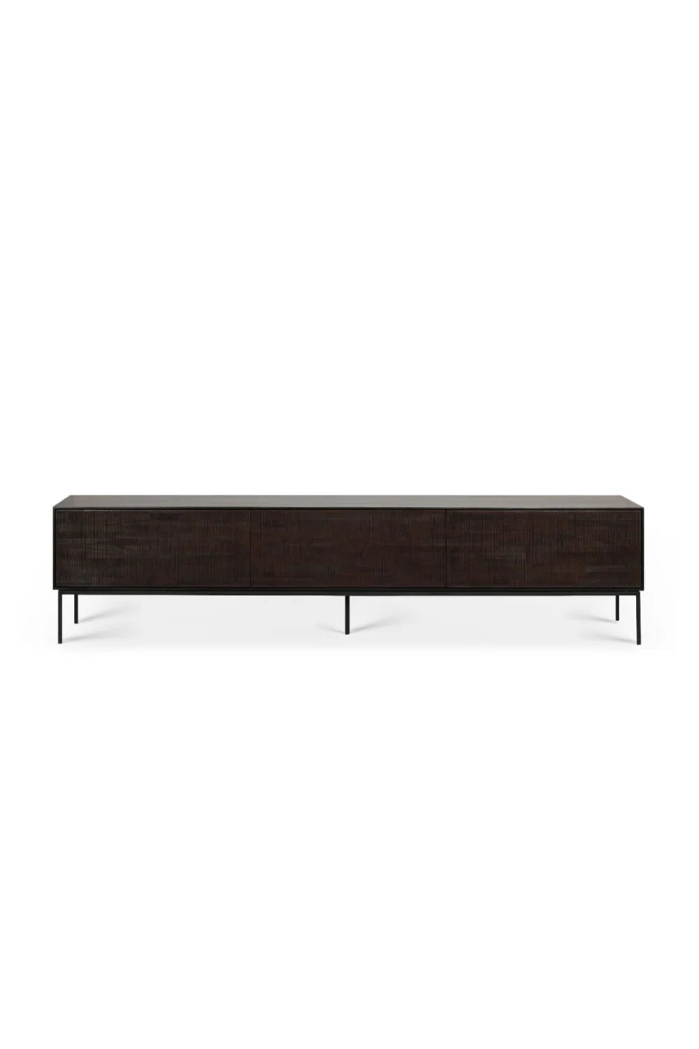 Luxury Dark Teak TV Cupboard Modern Italian Style for Villa
