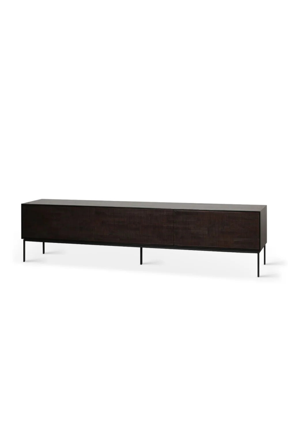 Luxury Dark Teak TV Cupboard Modern Italian Style for Villa
