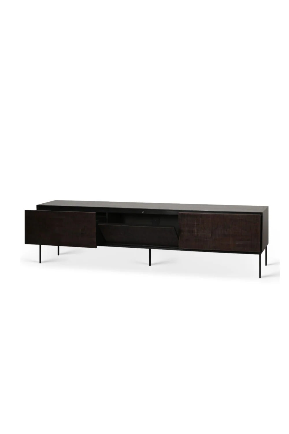 Luxury Dark Teak TV Cupboard Modern Italian Style for Villa