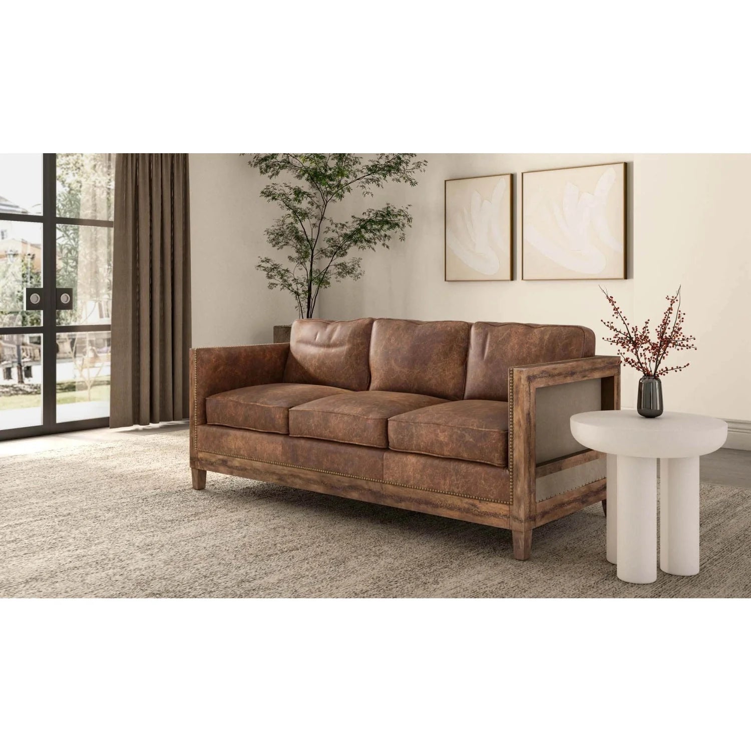 Luxury Darlington Leather Sofa Modern Italian Style for Villa