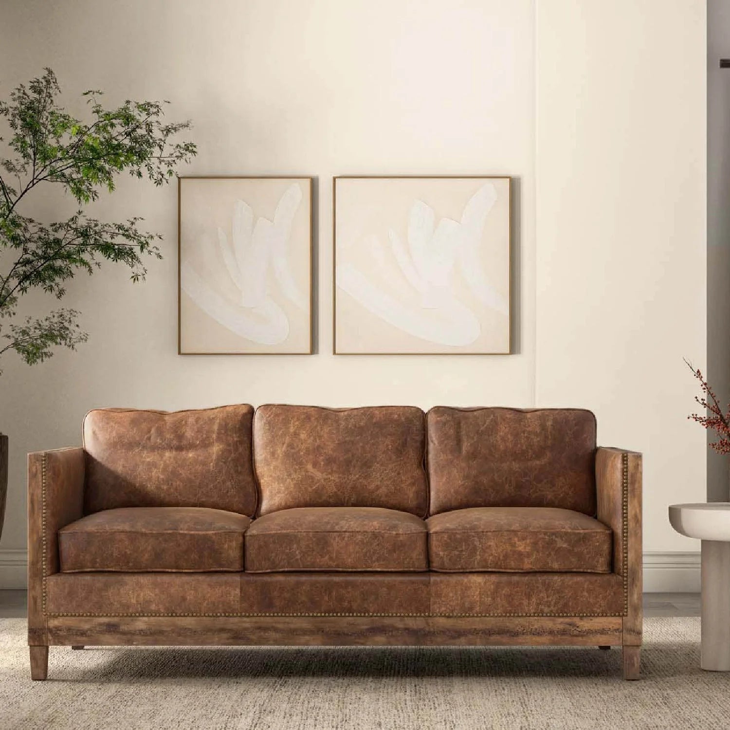 Luxury Darlington Leather Sofa Modern Italian Style for Villa
