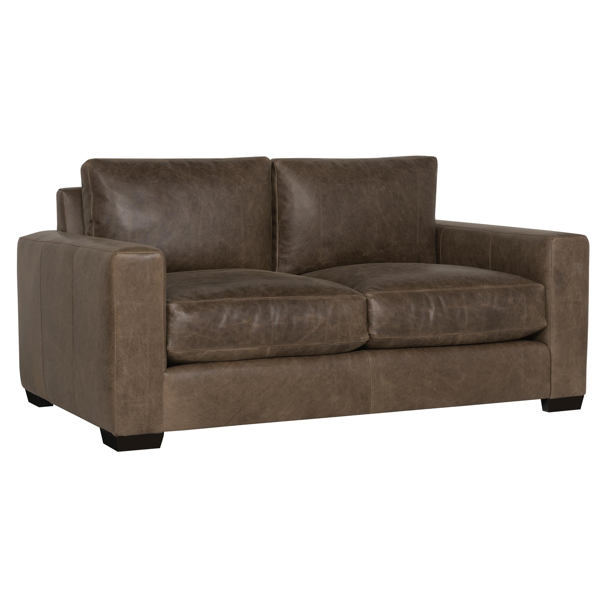 Luxury Dawkins Leather Loveseat Modern Italian Style for Villa