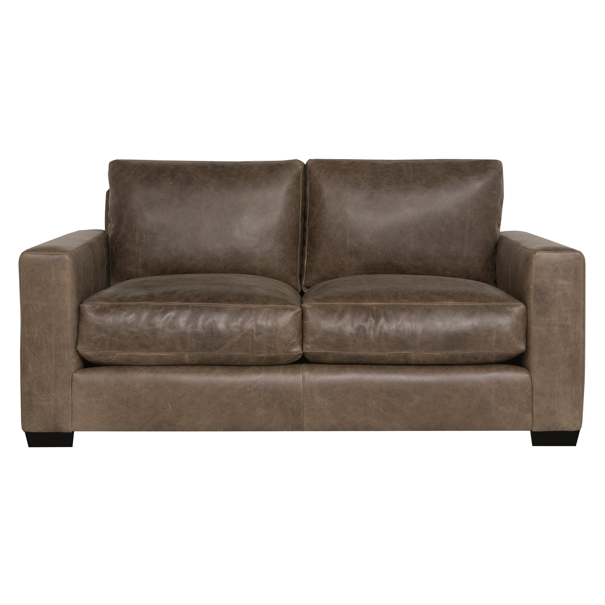 Luxury Dawkins Leather Loveseat Modern Italian Style for Villa