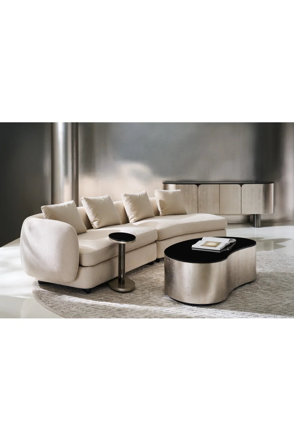 Luxury Deep Bronze 4-Door Sideboard European Style for Villa
