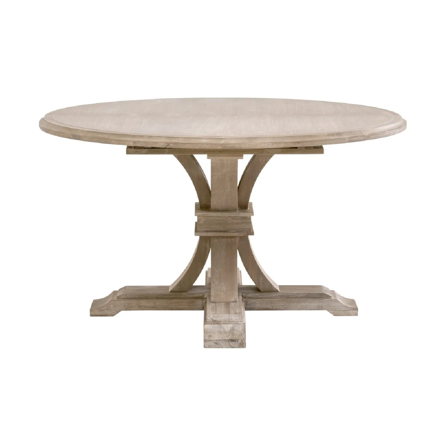 Luxury Devon Gray Acacia Round Dining Table Modern Italian Style for Villa