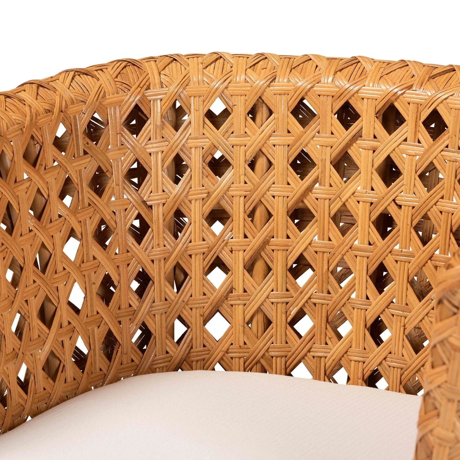 Luxury Diamond Weave Rattan Lounge Chair Modern Italian Style for Villa