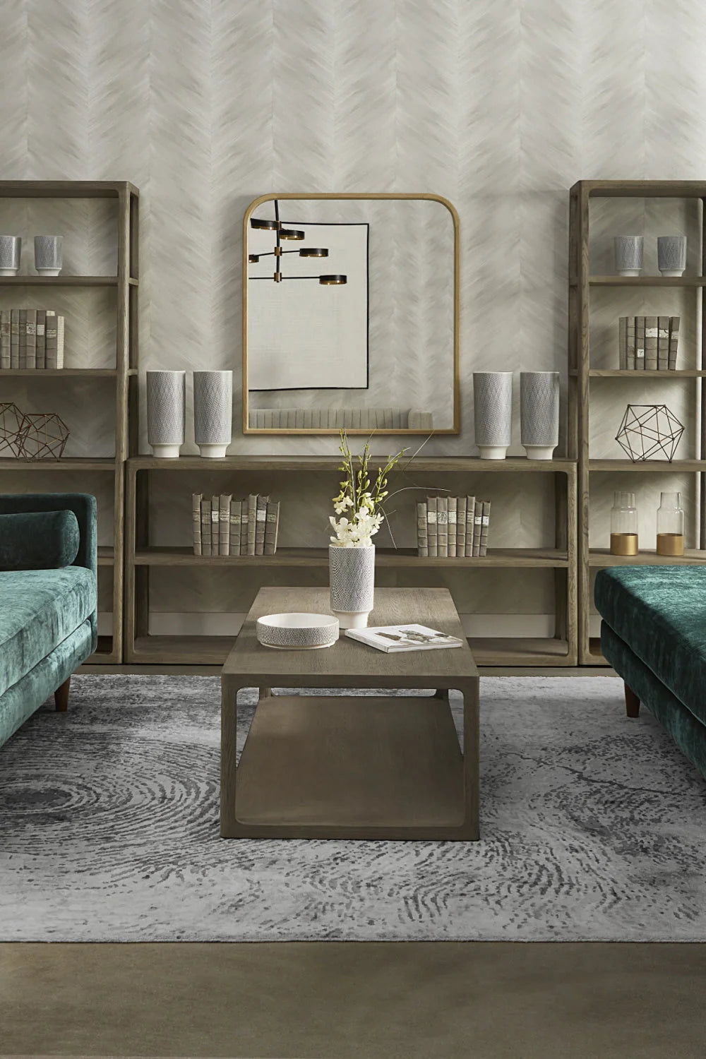 Luxury Doncaster Solid Oak Rectangular Coffee Table Modern Italian Style for Villa