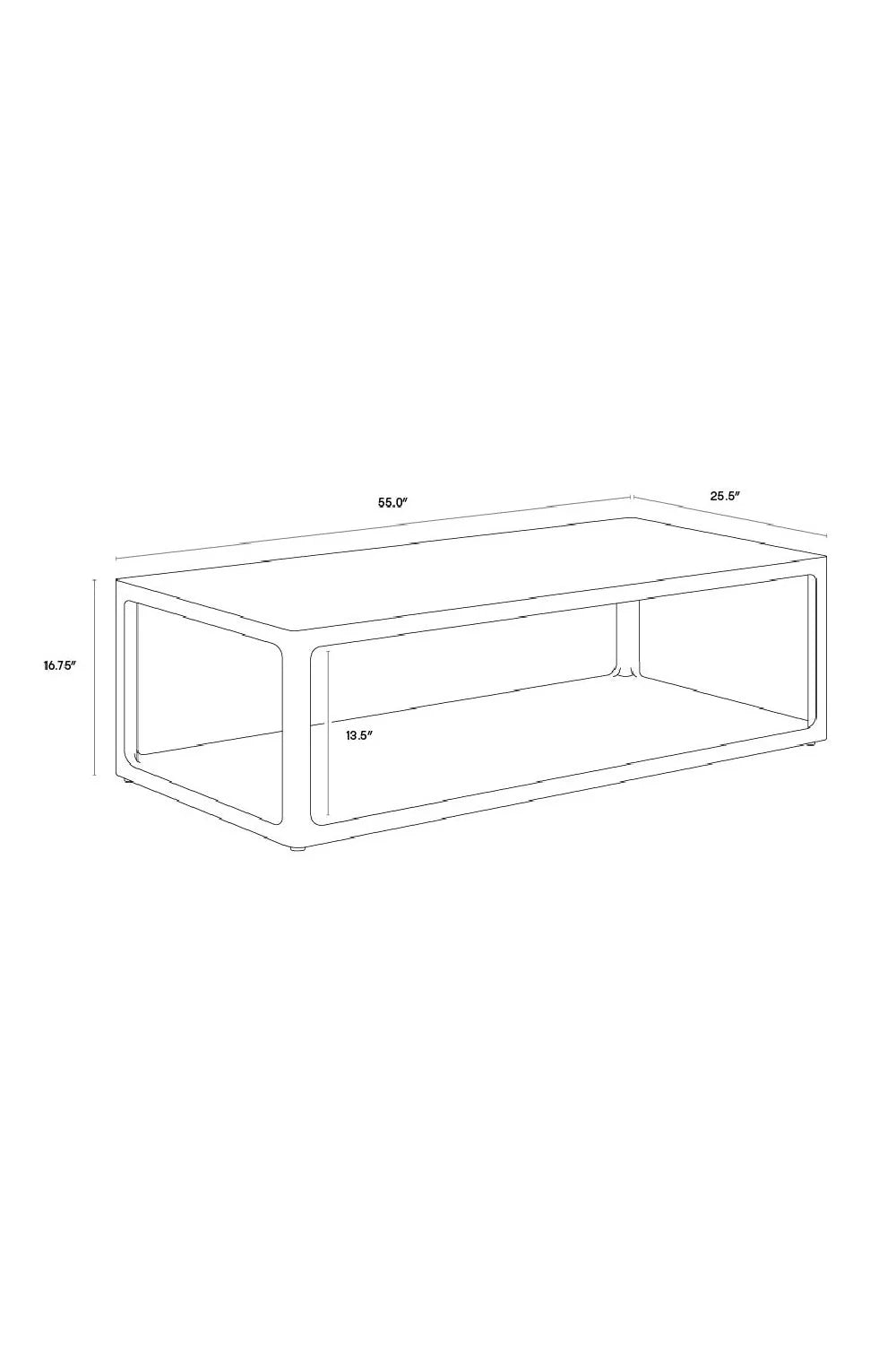 Luxury Doncaster Solid Oak Rectangular Coffee Table Modern Italian Style for Villa