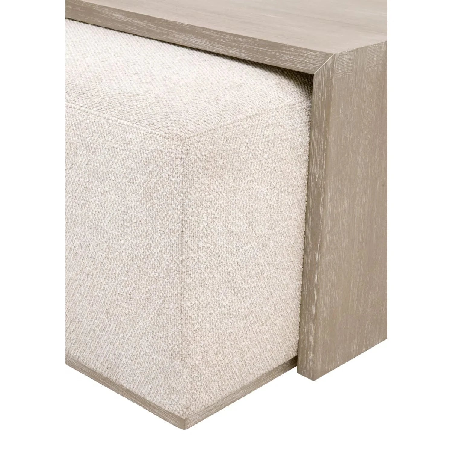 Luxury Dovetail Acacia Upholstered Rectangular Coffee Table Modern Italian Style for Villa