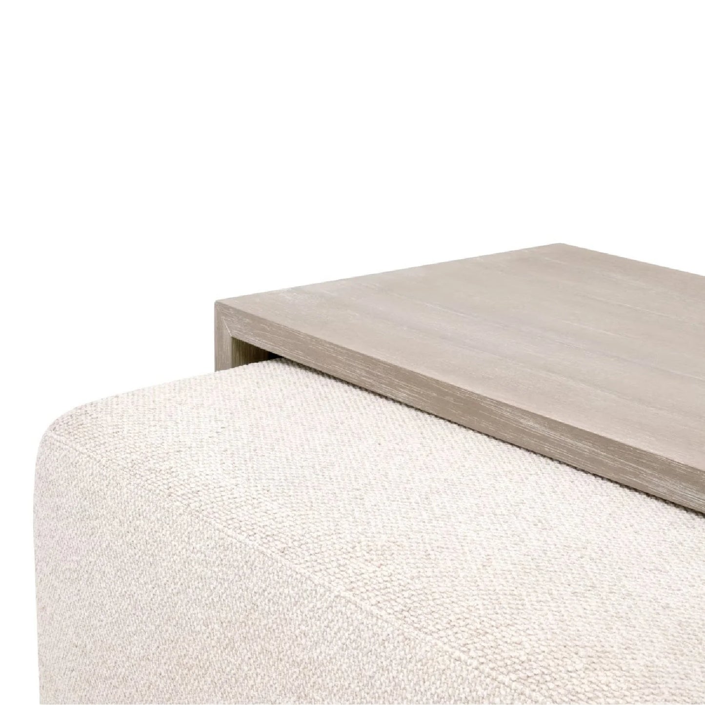Luxury Dovetail Acacia Upholstered Rectangular Coffee Table Modern Italian Style for Villa