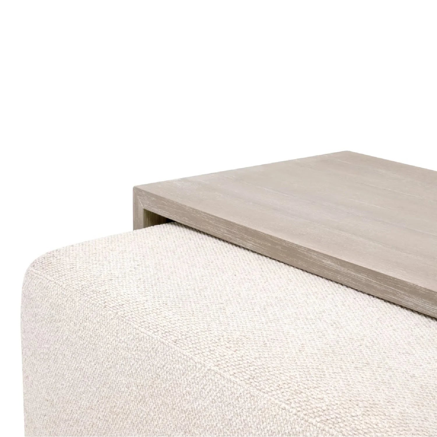 Luxury Dovetail Acacia Upholstered Rectangular Coffee Table Modern Italian Style for Villa