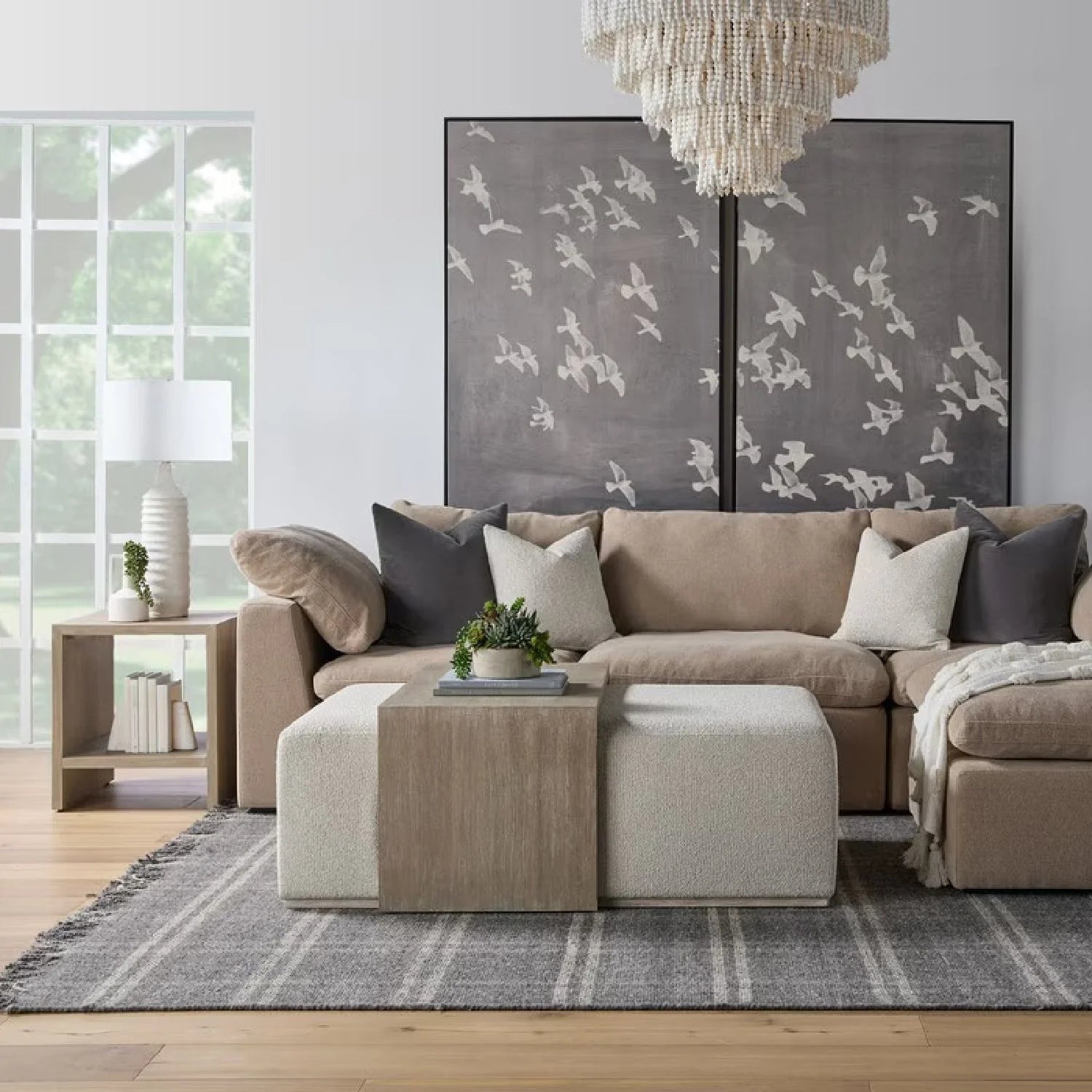 Luxury Dovetail Acacia Upholstered Rectangular Coffee Table Modern Italian Style for Villa