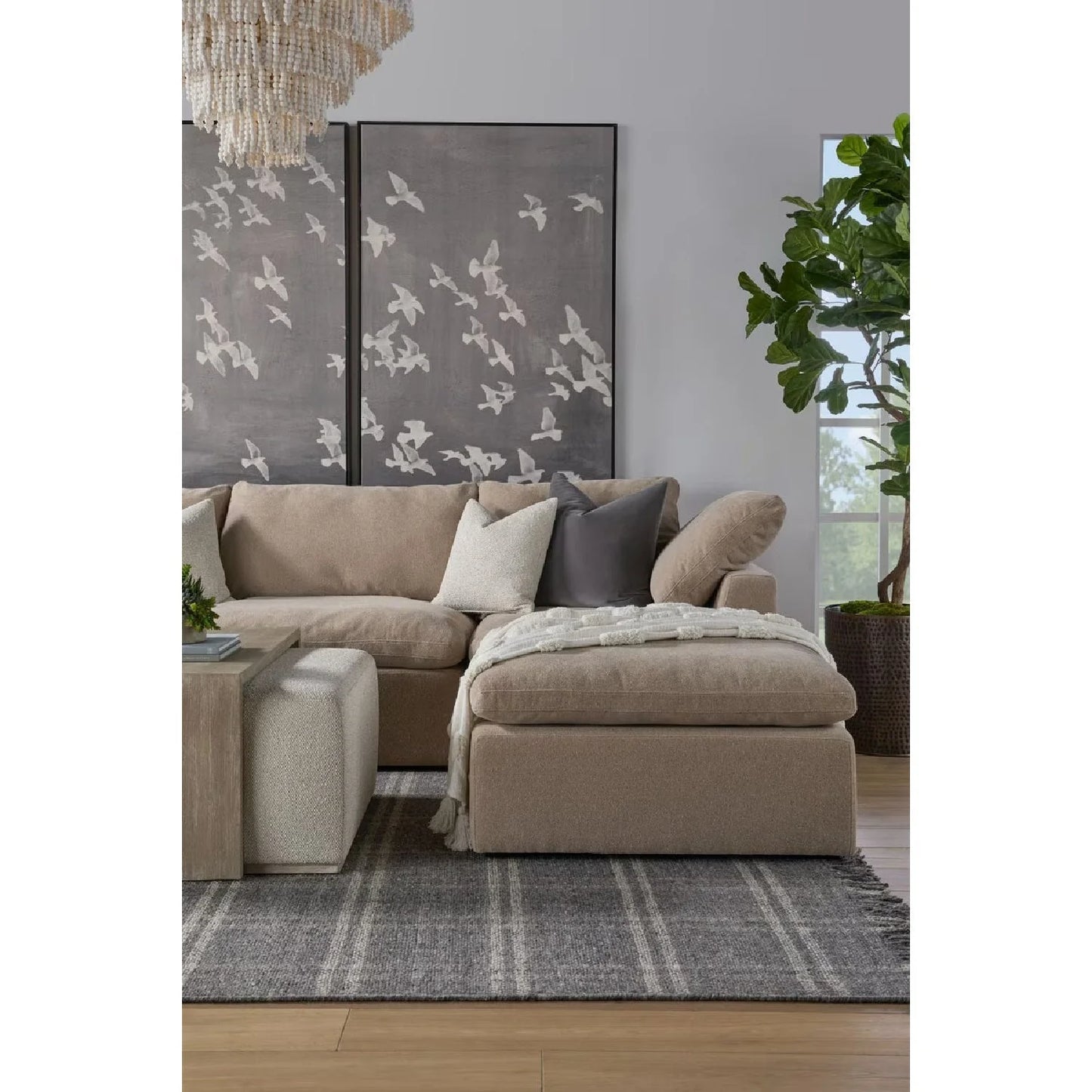 Luxury Dovetail Acacia Upholstered Rectangular Coffee Table Modern Italian Style for Villa