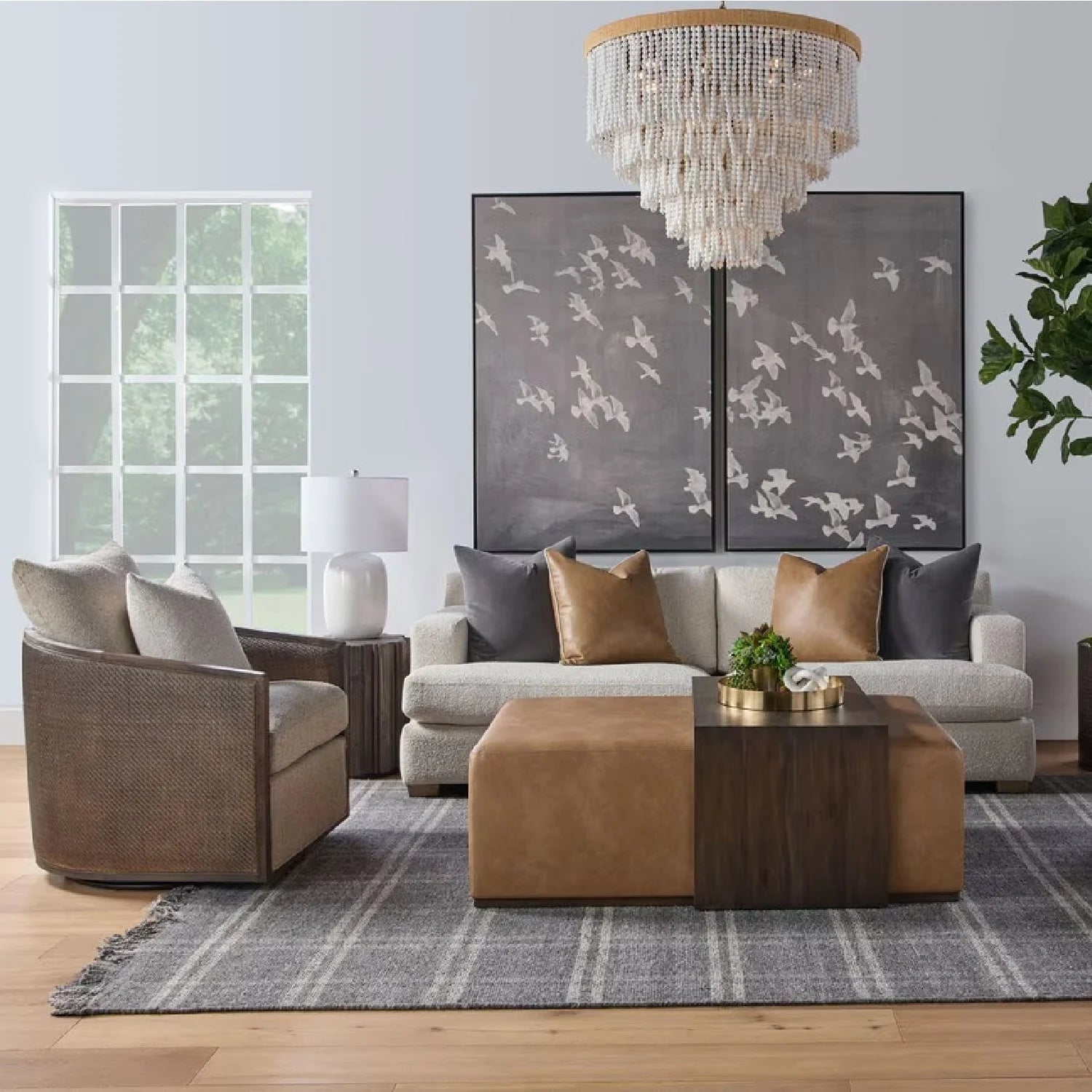 Luxury Dovetail Acacia Upholstered Rectangular Coffee Table Modern Italian Style for Villa