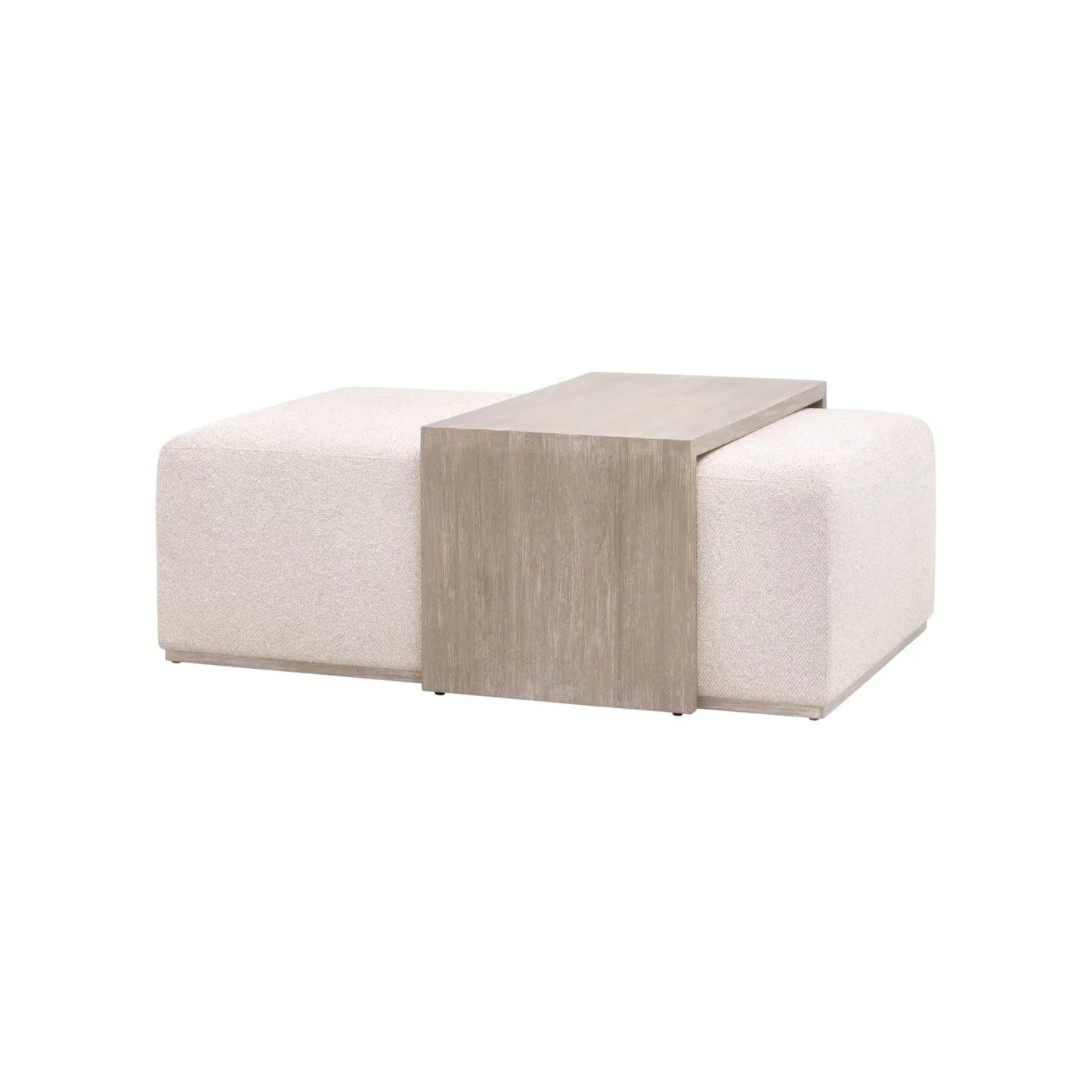 Luxury Dovetail Acacia Upholstered Rectangular Coffee Table Modern Italian Style for Villa