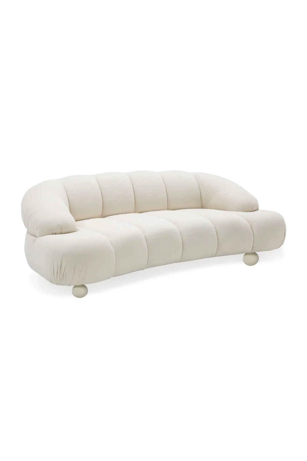 Luxury Duran White Fabric Loveseat Modern Italian Style for Villa
