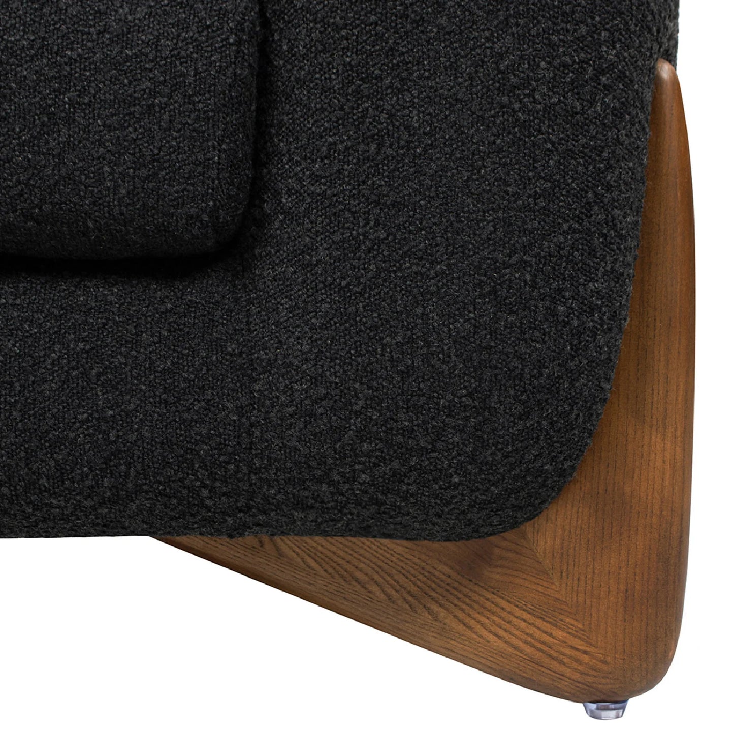 Luxury Ebony Boucle 3-Seater Sofa Modern Italian Style for Villa