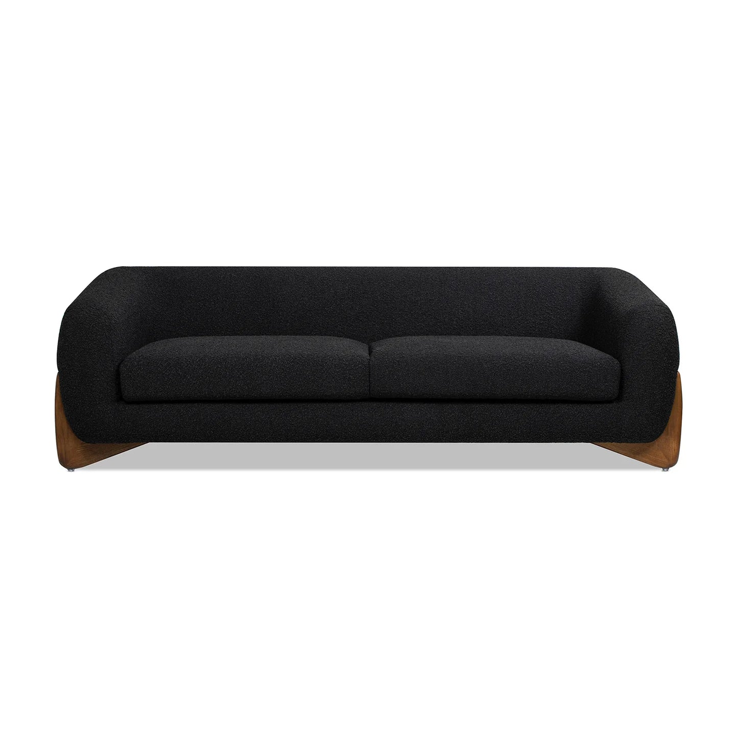 Luxury Ebony Boucle 3-Seater Sofa Modern Italian Style for Villa