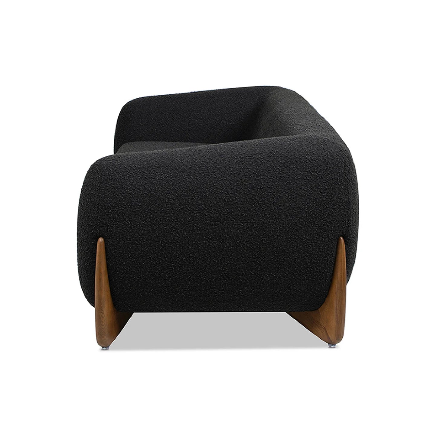 Luxury Ebony Boucle 3-Seater Sofa Modern Italian Style for Villa