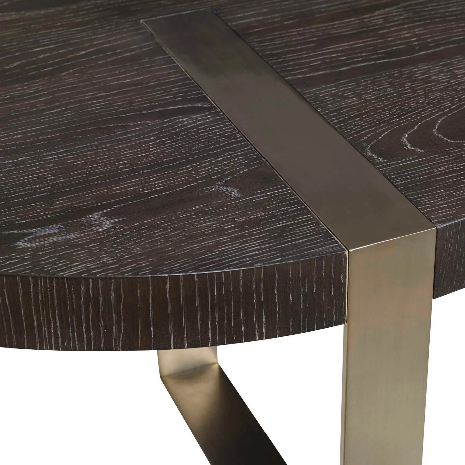 Luxury Ebony Oak Round Coffee Table Modern Italian Style for Villa