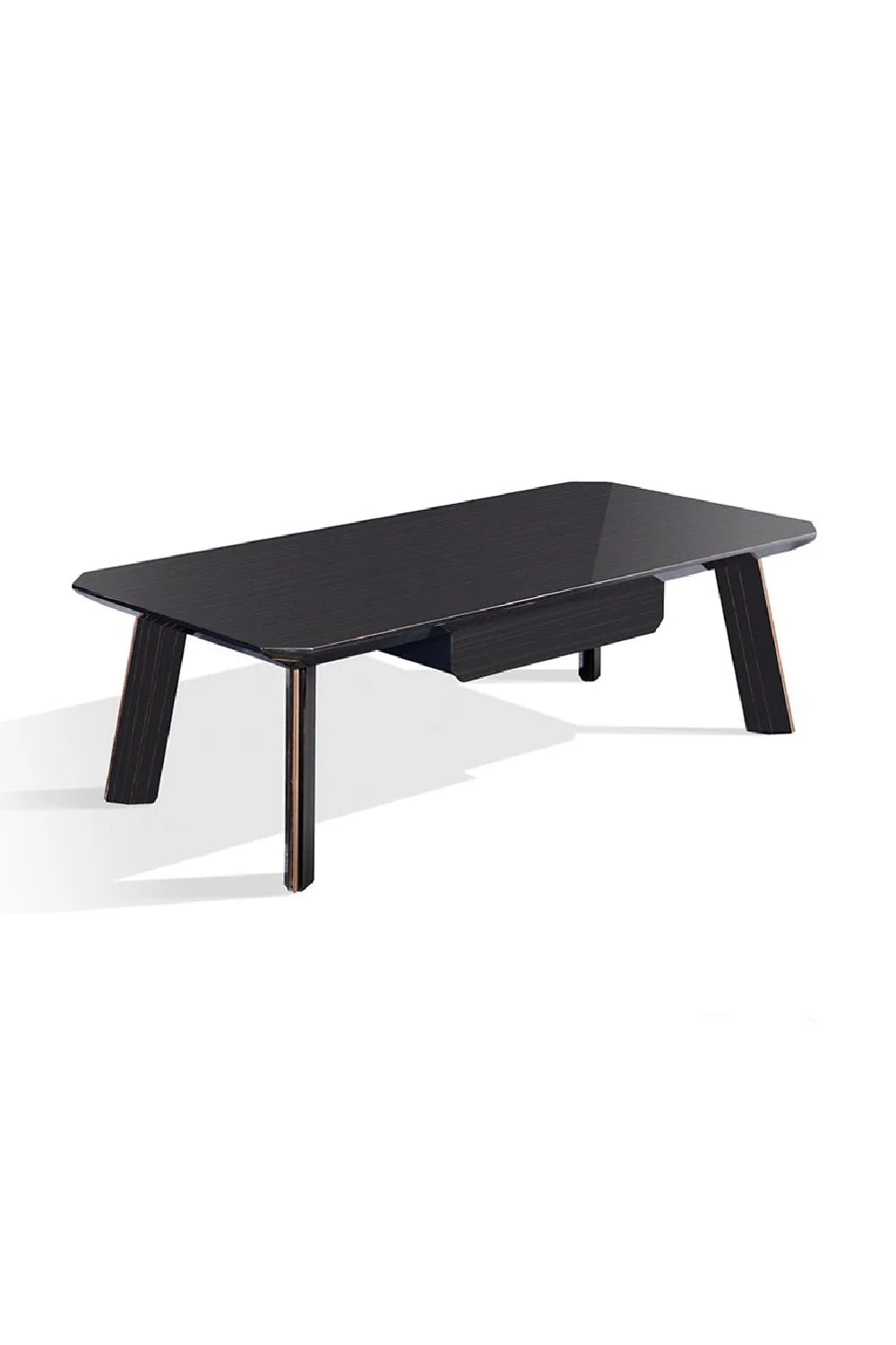 Luxury Ebony Rectangular Coffee Table Modern Italian Style for Villa