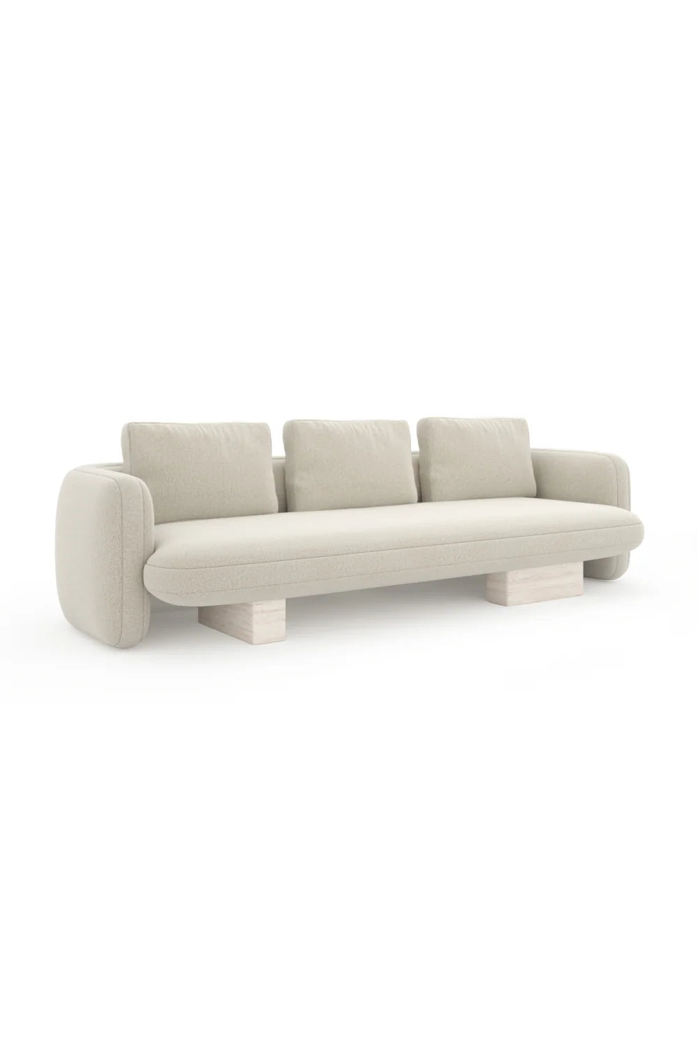 Luxury Ecru Linen Travertine Sofa Modern Italian Style for Villa