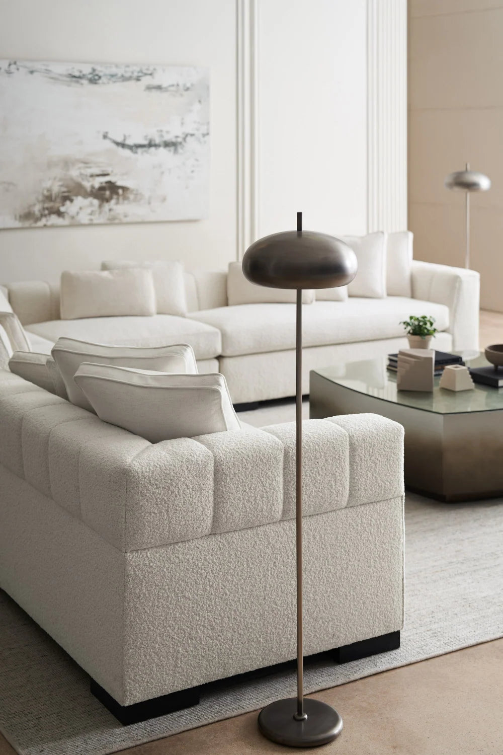 Luxury Edge White Sectional Sofa Modern Italian Style for Villa