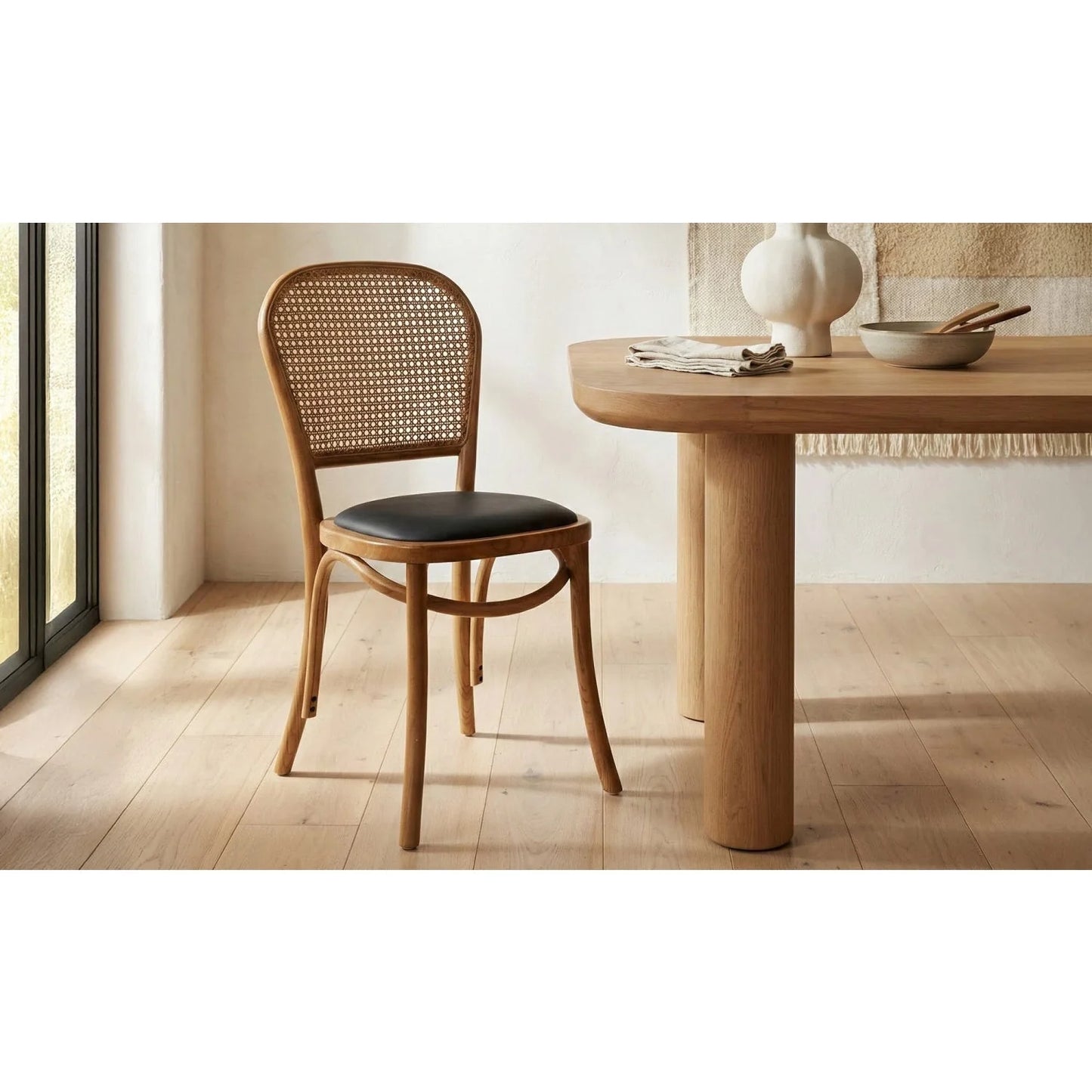 Luxury Elm Rattan Modern Dining Chair European Style for Villa
