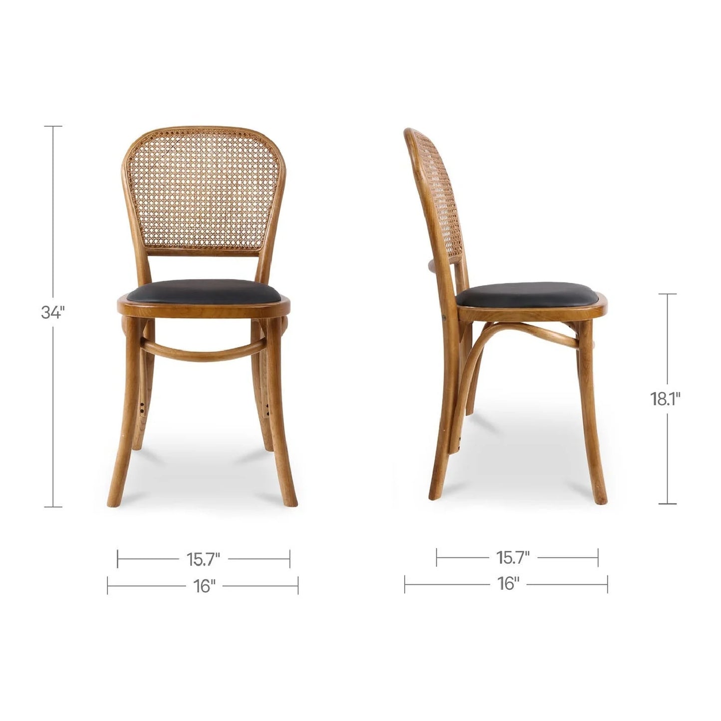 Luxury Elm Rattan Modern Dining Chair European Style for Villa