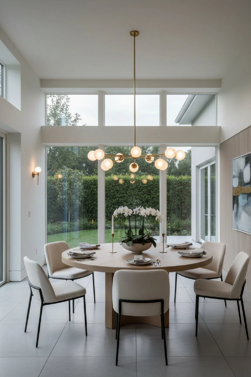 Luxury Elma Round Dining Table Modern Italian Style for Villa