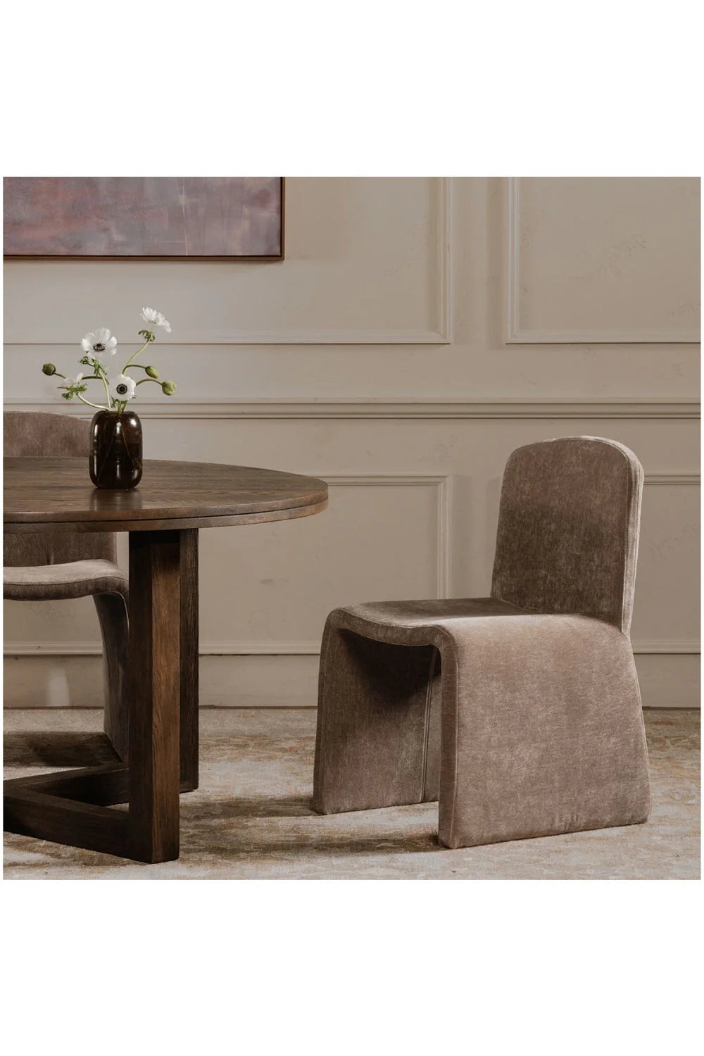 Luxury Ergonomic Fabric Modern Dining Chair European Style for Villa