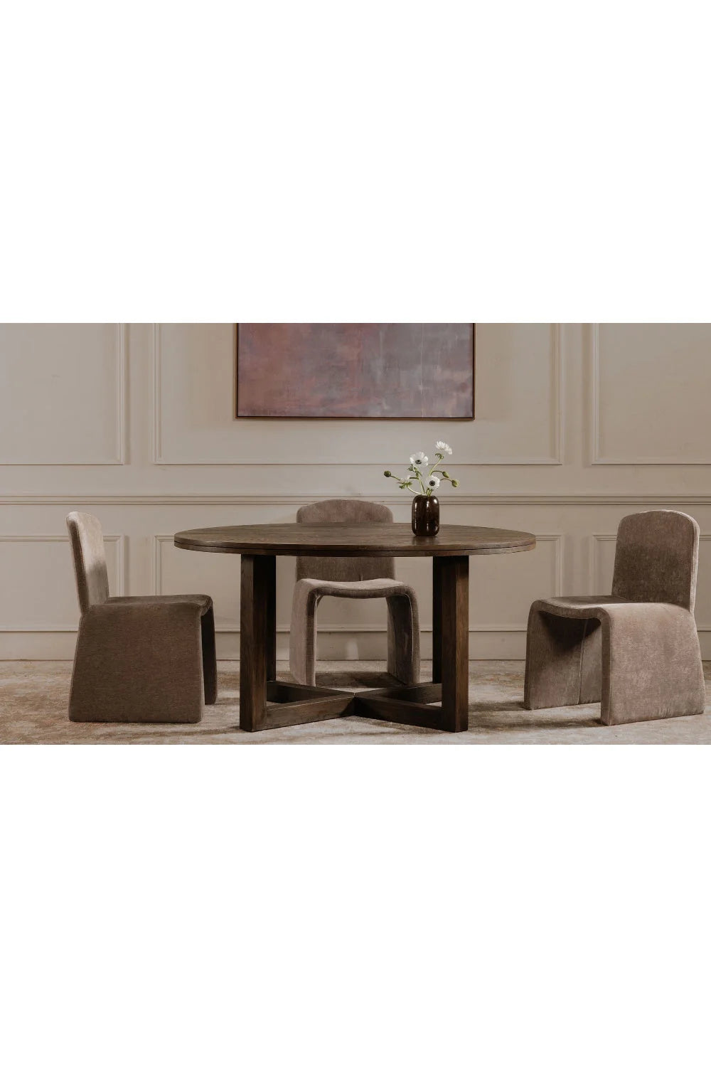 Luxury Ergonomic Fabric Modern Dining Chair European Style for Villa